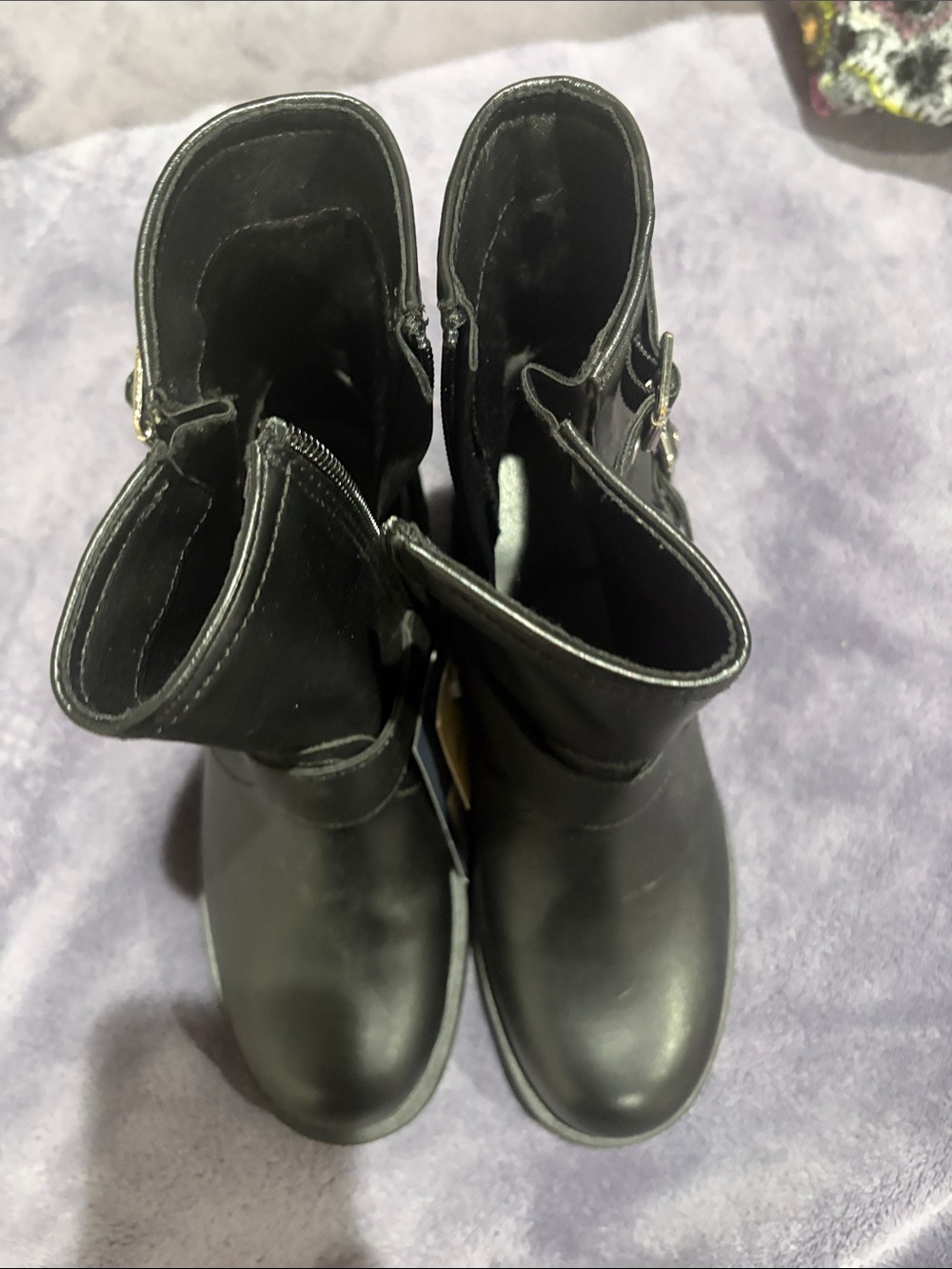 Universal Thread Black Ankle Buckle Boots